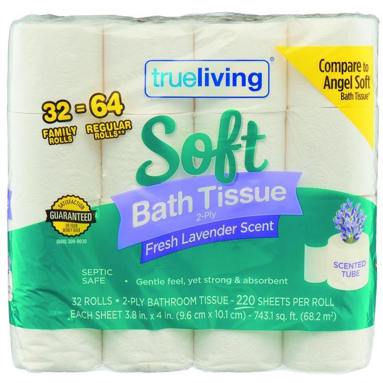 Save $1 on True Living Bath Tissue Soft Scented or Unscented 32 Rolls