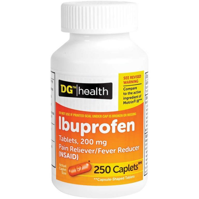 Save $2 on DG Health Ultra Sleep Aid 12ct, Pain Relief Rapid Release 100ct, Ibuprofen Orange Caplets or Brown Tablets 250ct, or Extra Strength Pain Relief Caplets 250ct/