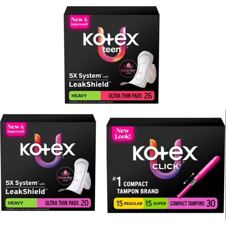 Spend $15, Save $3 on Kotex Tampons or Pads/