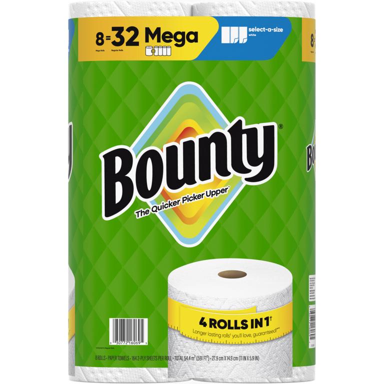 ONE Bounty Paper Towel Product 8 Roll Count or Larger (Includes 6 Mega XL Roll and 6 Triple Plus Roll)