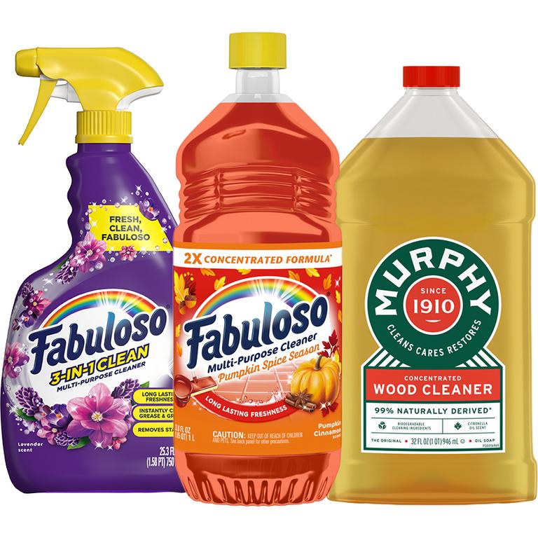 On any ONE (1) Fabuloso Multi-Purpose Cleaner (33.8oz, 2x concentrate ONLY), Fabuloso 3-in-1 Multi-Purpose Cleaner Spray (25.3oz) or Murphy Oil Soap Wood Cleaner (22-32oz)