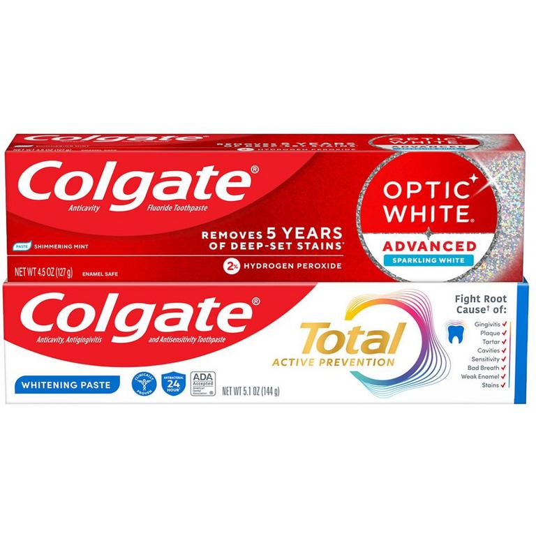 On any TWO (2) Colgate Total, Max Fresh, Sensitive, Optic White Advanced, Stain Fighter, Purple or Charcoal Toothpastes (select varieties, 3oz or larger; excluding 3pack multipacks or larger)