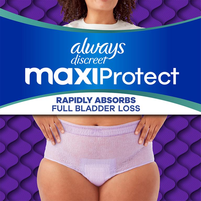 TWO Always Discreet MaxiProtect Underwear 12ct, 14ct, 16ct, 22ct, 24ct, 26ct (excludes all other Always Discreet, Always products and travel, trial sizes).