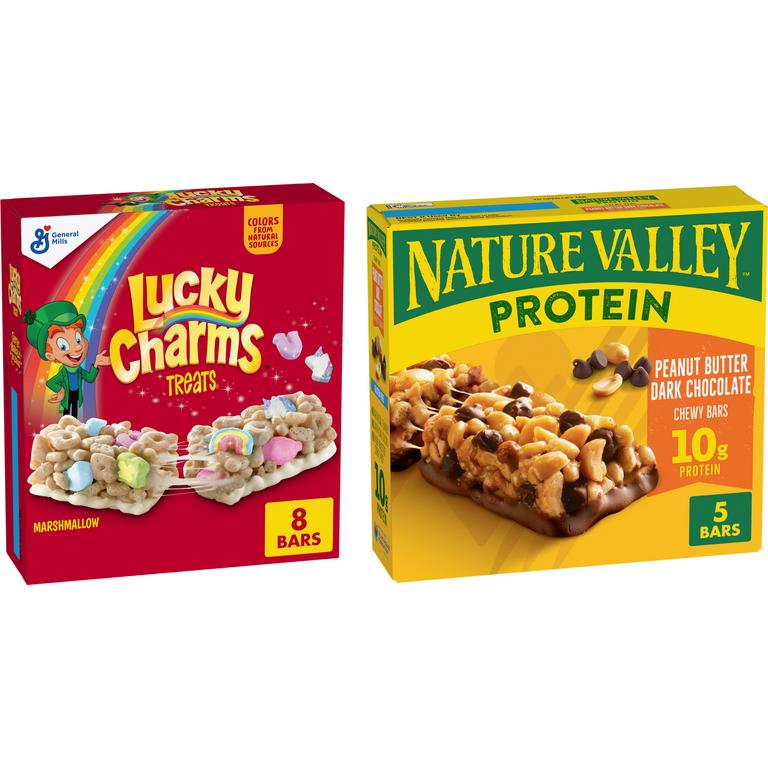 When you buy THREE(3) BOXES any flavor/variety 5-8 COUNT Nature Valley™ products (Granola Bars, Protein Bars, Soft Baked Oatmeal Squares, Soft Baked Muffin Bars, Wafers, Biscuits), Fiber One™ Bars, General Mills Cereal Treats, Chex Mix™ Bars, OR Motts® Soft Baked Bars