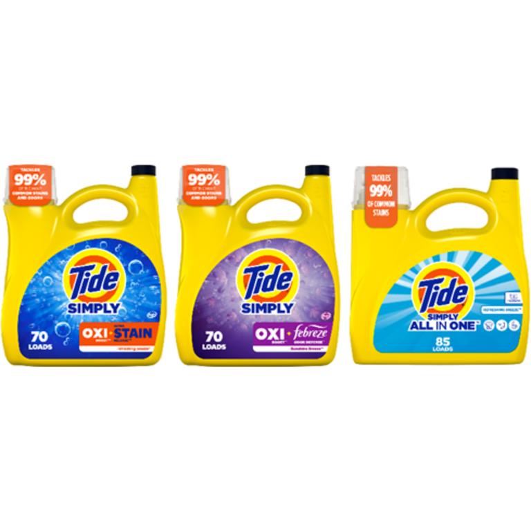 on ONE Tide Simply® Liquid Laundry Detergent 70-89 ld/94-117 oz Assorted