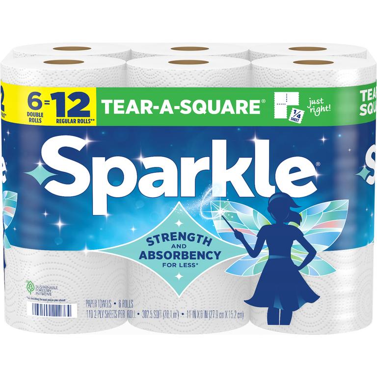 off any One (1) package of Sparkle® Paper Towels, 6 Double Rolls