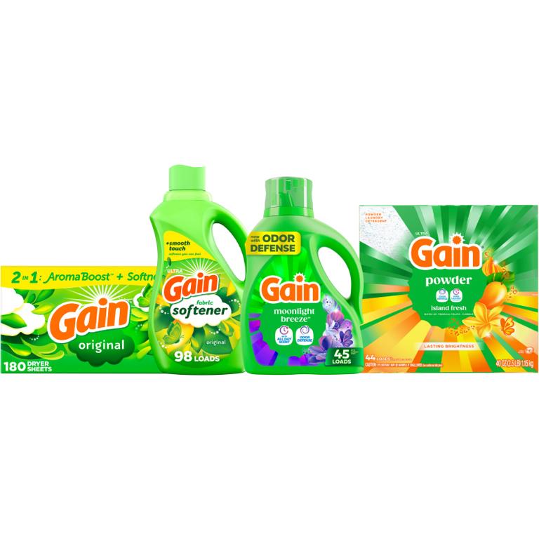 ONE Gain® Flings!™ 24 ct., Liquid Laundry Detergent 45 Load/60-65 oz., Liquid Fabric Softener 98 Load/72 oz., Sheets 180 ct., or Powder Detergent 44 Load/40 oz. Assorted/