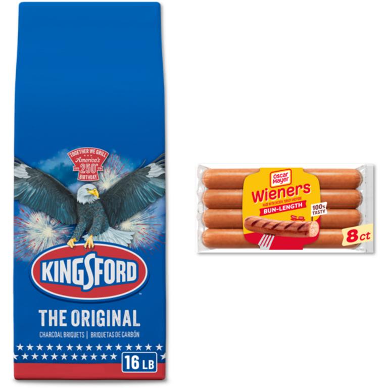 Buy ONE (1) Kingsford Charcoal 4lb or larger. Get ONE (1) Oscar Mayer Hot Dogs FREE/