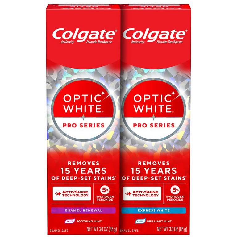 On any ONE (1) Colgate Optic White Pro Series Toothpaste