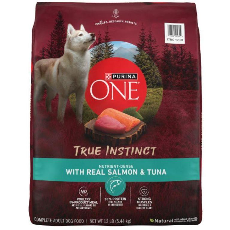 on ONE (1) 12lb bag of Purina ONE® True Instinct Dry Dog Food or ONE (1) 12.5lb bag of Purina ONE® Whole Body Health