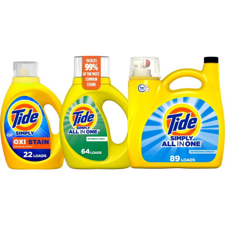 ONE Any Tide Simply Liquid Laundry Detergent. Reg. $3.75-$14.95/