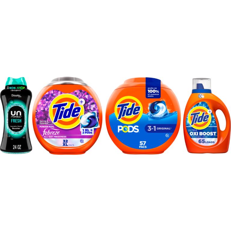 ONE Tide® Pods™ 57 ct., Power Pods™ 32 ct., Liquid Laundry Detergent 65 Load/ 92 oz., or Downy® Beads 21.1-24 oz. Assorted