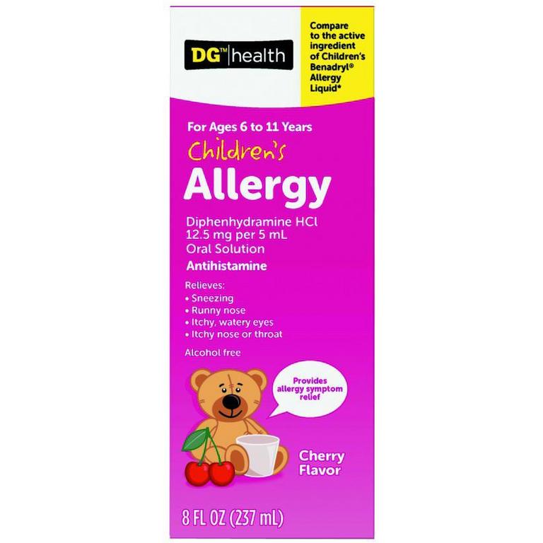 Save $0.50 on DG Health Children's Allergy Cherry Liquid 4oz