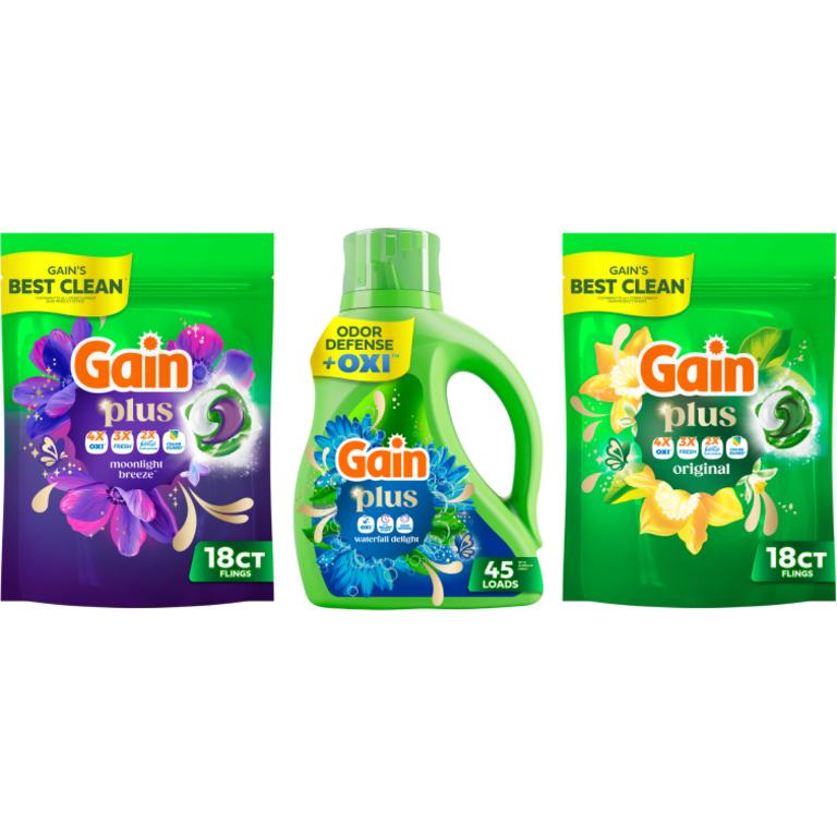 ONE Gain® Plus Liquid Laundry Detergent 45 Load/60 oz., Plus Super Flings!™ 18 ct. Assorted/