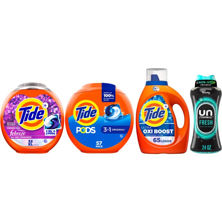 ONE Tide® Pods™ 57 ct., Power Pods™ 32 ct., Liquid Laundry Detergent 65 Load/ 92 oz., or Downy® Beads 21.1-24 oz. Assorted/