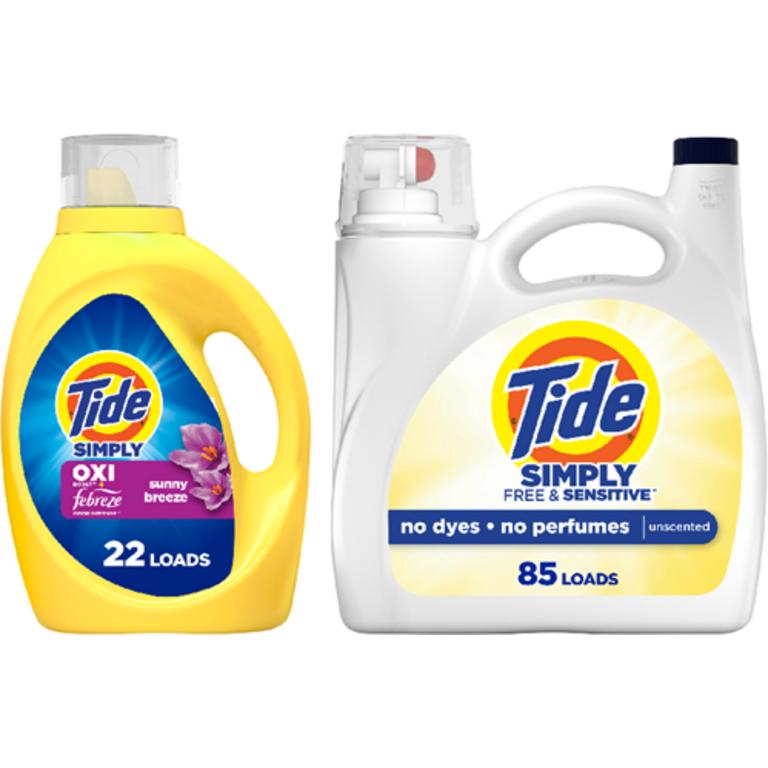 On ONE Tide Simply® Liquid Laundry Detergent 22-89 Load/30-107 oz. Assorted. Reg. $3.75-$9.95 (excludes trial/travel size)