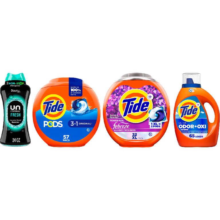 ONE Tide® Pods™ 57 ct., Power Pods™ 32 ct., Liquid Laundry Detergent 65 Load/ 92 oz., or Downy® Beads 21.1-24 oz. Assorted