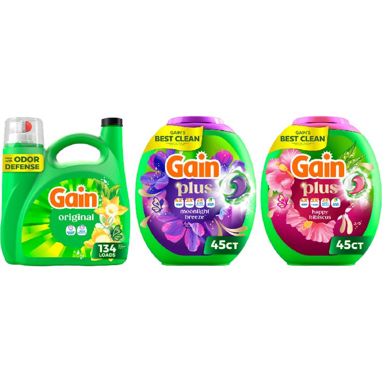 ONE Gain® Plus Super Flings!™ 45 ct., Liquid Laundry Detergent 134 Load/177-194 oz. Assorted