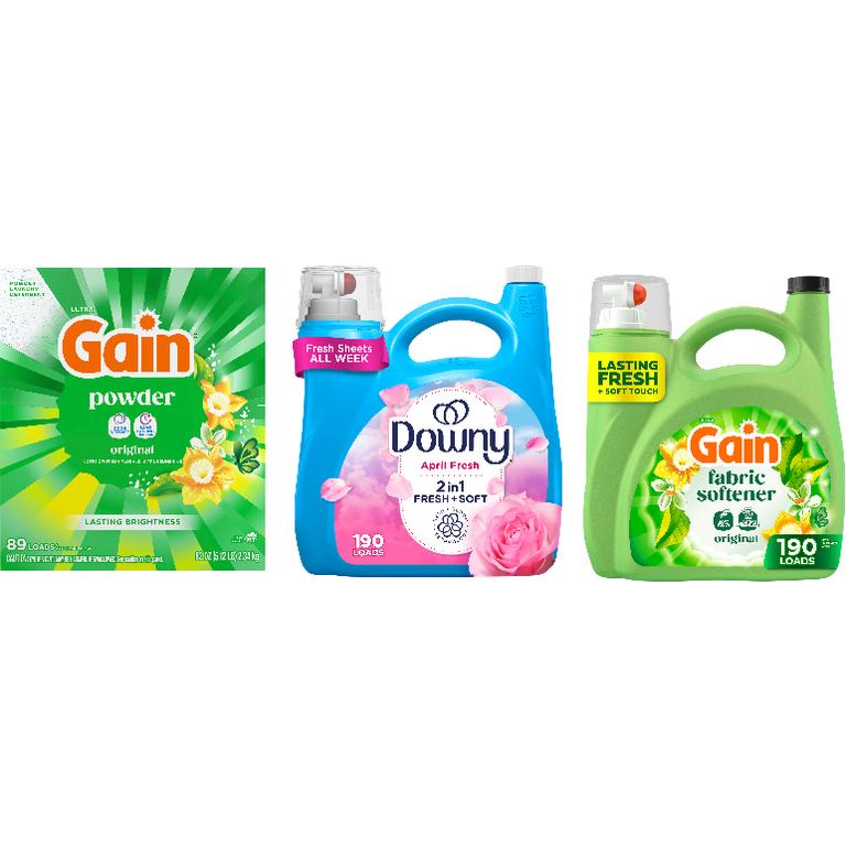 on ONE Downy® Liquid Fabric Softener 190 Load/140 oz., or Gain® Liquid Fabric Softener 190 Load/140 oz., Powder 89 Load/82 oz. Assorted. Reg. $12.95-$13.95
