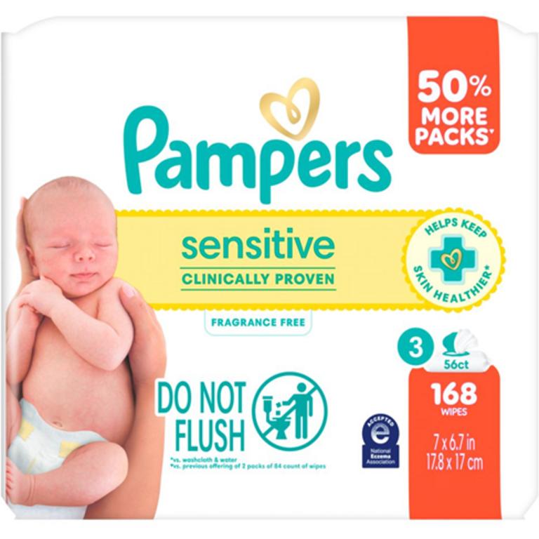 On ONE Pampers® Sensitive Wipes 3 pk