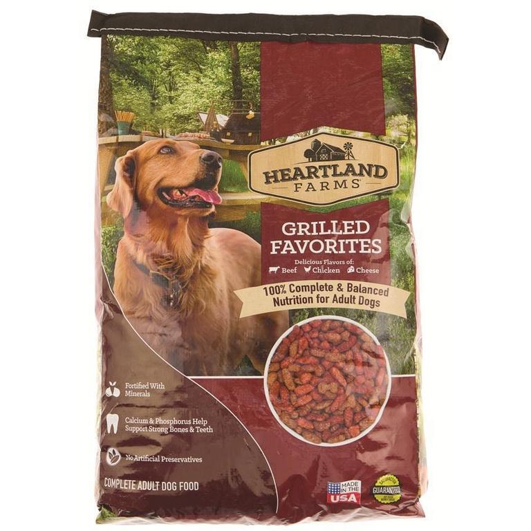 Save $1 on Heartland Farms Dog Food Tender & Crunchy 24 lb., Grilled Favorites 28 lb., or Savory Gravy 30 lb.
