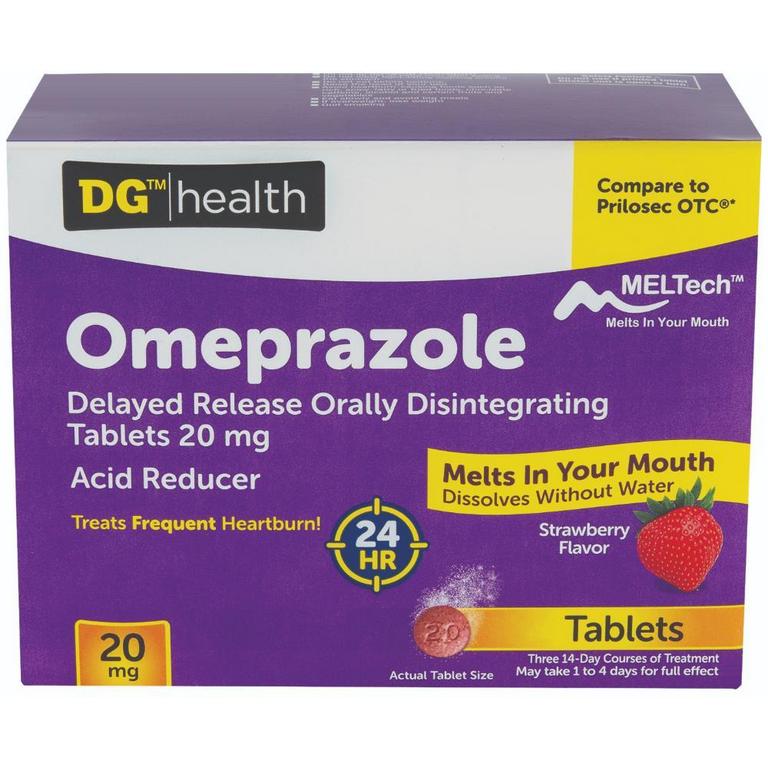 Save $6 on DG Health Omeprazole Acid Reducer Tablets or Orally Disintegrating Tablets 42 ct.