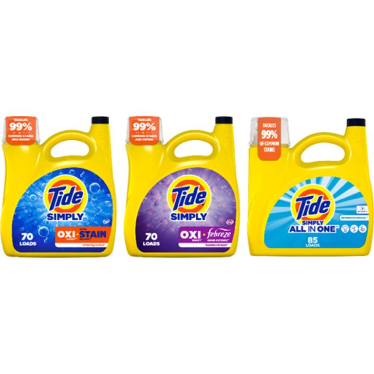 On ONE Tide Simply® Liquid Laundry Detergent 70-85 Load/94-107 oz. Assorted (excludes trial/travel size)