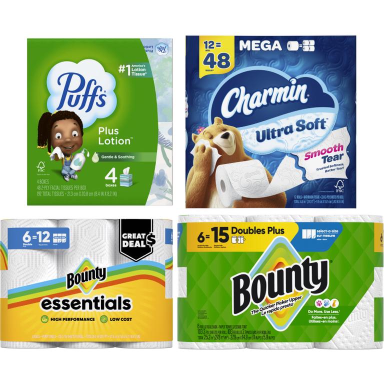 when you spend $25 on ANY Charmin, Bounty, or Puffs Product Reg. $2-$21/