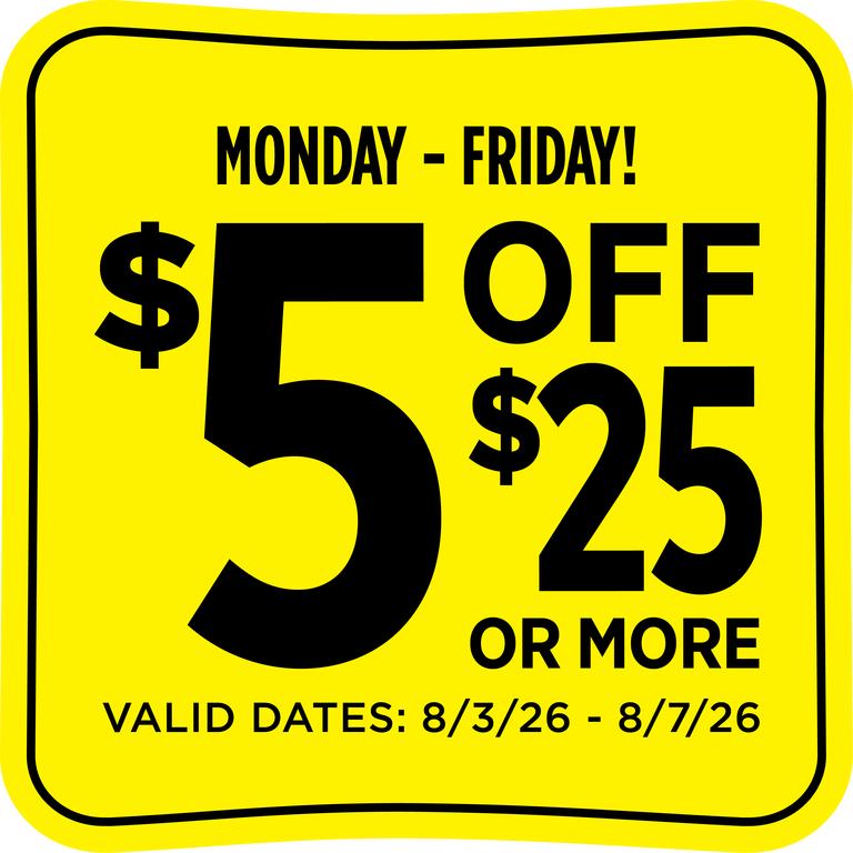 on your purchase of $25.00 or more (pre-tax) at Dollar General