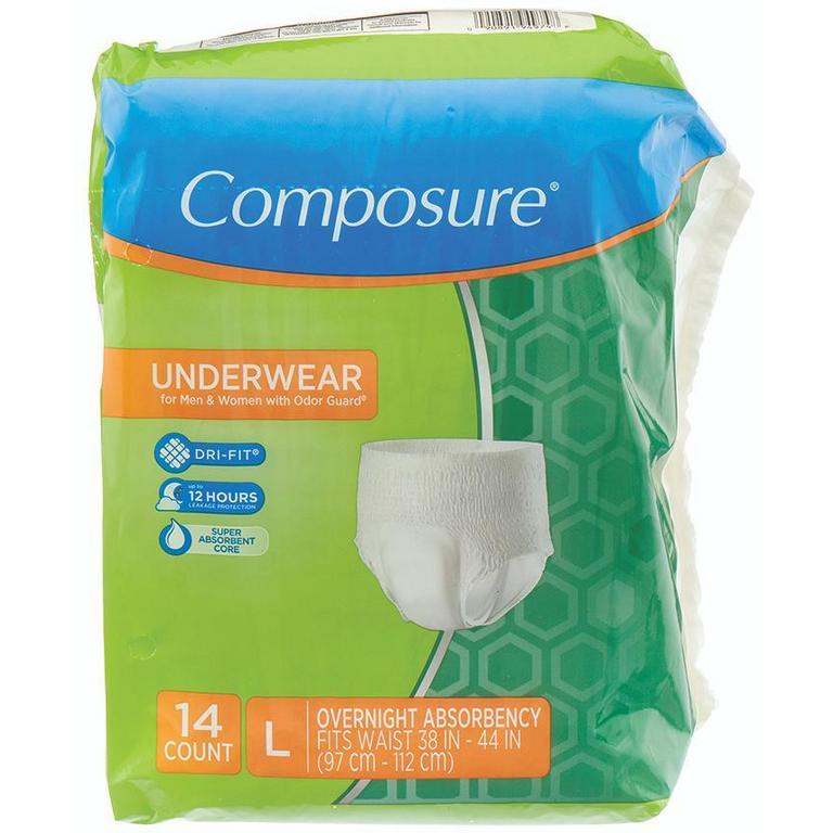 Save $1 on Composure Men's, Women's, or Unisex Protective Underwear S-XXL 12-18ct/
