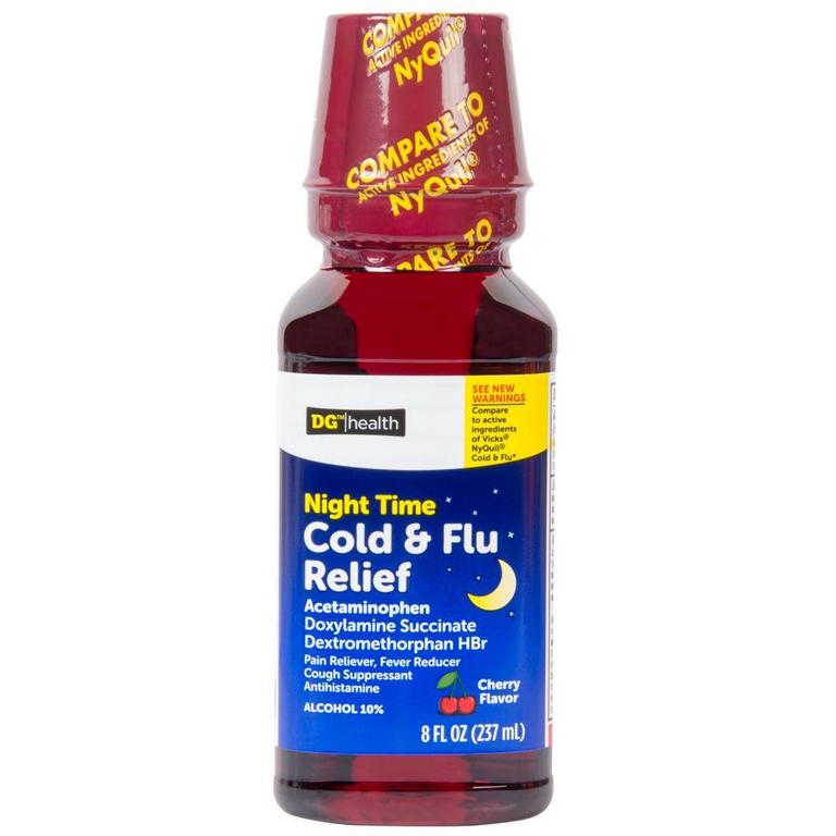 Save $0.50 on DG Health Cold & Flue Relief Night Time Original or Cherry 12oz/
