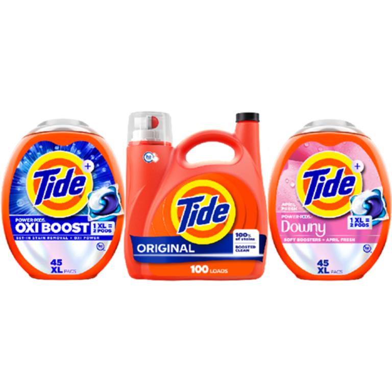 On ONE Tide® Power Pods 45 ct., Liquid Laundry Detergent 83-100 Load/117-125 oz. Assorted (excludes trial/travel size)