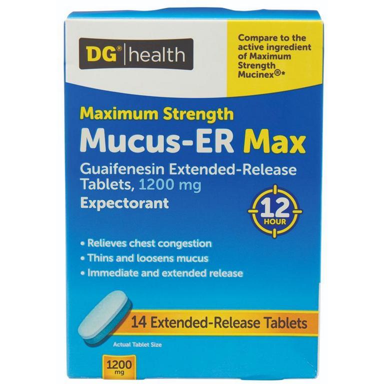 Save $0.50 on DG health Mucus Relief or Mucus DM 600-1200mg 14-20ct/
