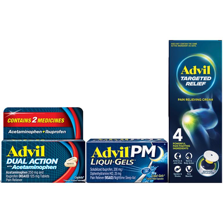 on any ONE (1) Adult Advil 144ct+, Advil PM 80ct+ or any Advil Targeted Relief/