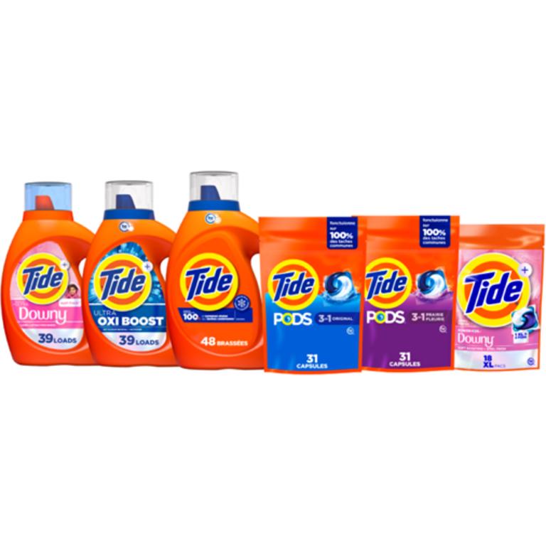 On ONE Tide Power PODS 18 ct., Tide PODS 31 ct, or Tide Liquid Laundry Detergent 39-48 Load/55-63 oz (excludes trial/travel size)/