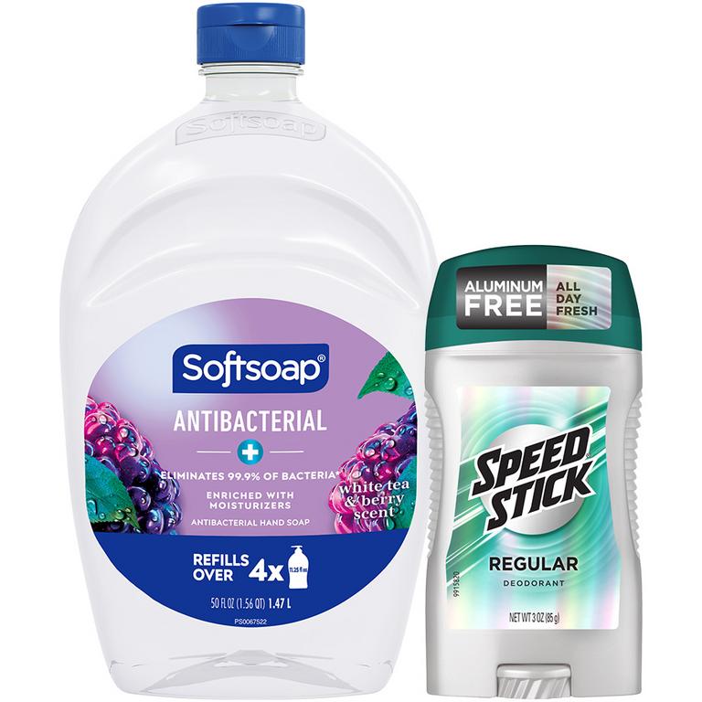 On any ONE (1) Speed Stick Deodorant/Antiperspirant (1-2ct ONLY) or Softsoap Liquid Hand Soap (11.25oz or larger)/