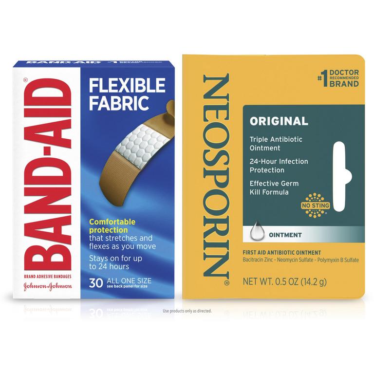 on any ONE (1) BAND-AID® Brand Adhesive Bandages, BAND-AID® Brand of First Aid or NEOSPORIN® product (excludes trial and travel sizes)/