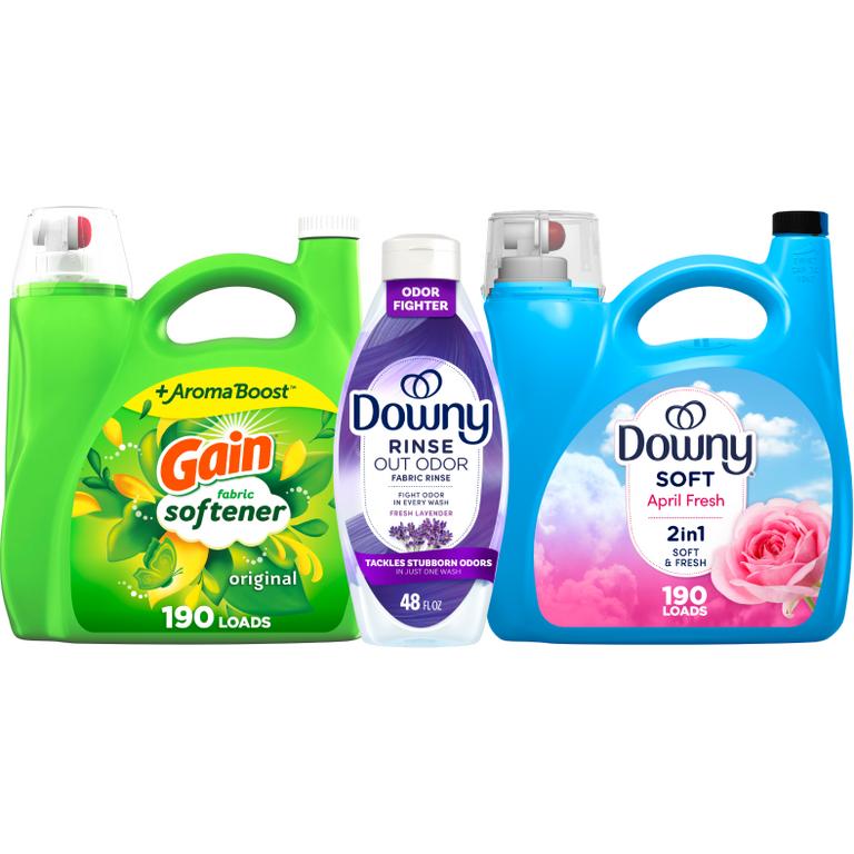ONE Gain or Downy Liquid Fabric Softener 190 Load/140 oz. or Rinse 48 oz. Reg. $12.95/