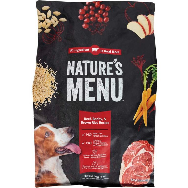 Save $1 on Nature's Menu Premium Dog Food 15lb Assorted/