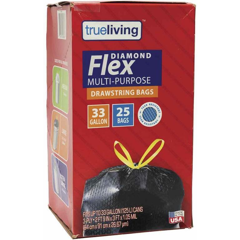 Save $1 on True Living Trash Bags 13g/40-45ct, 39g/22ct, 42g/14ct or 30-33g/25-30ct/