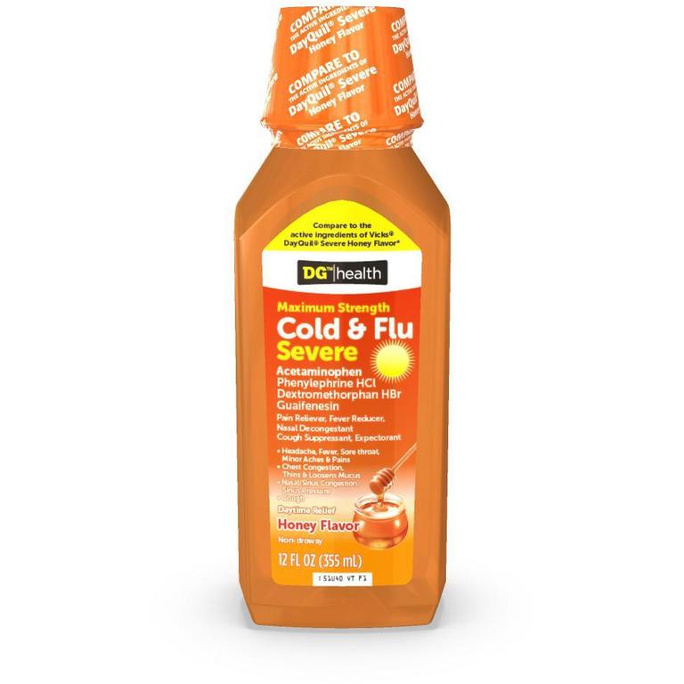 Save $1 on DG health Severe Cold & Flu Day or Night Time Liquid Honey 12oz/