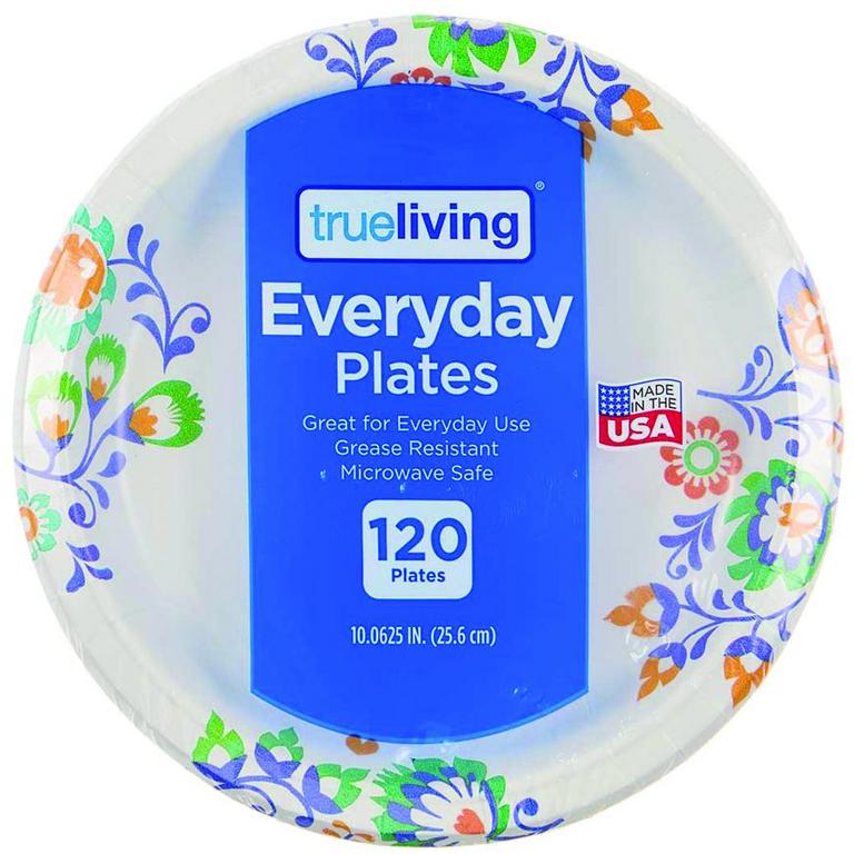 Save $1.50 on True Living Everyday Plates 10in/120ct, 8.5in/190ct or Ultra Plates 10in/100ct/