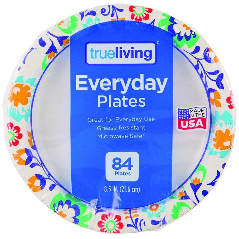 Save $1 on True Living Everyday Plates 8.5in/130ct or 10in/84ct or Ultra Plates 10in/60ct./