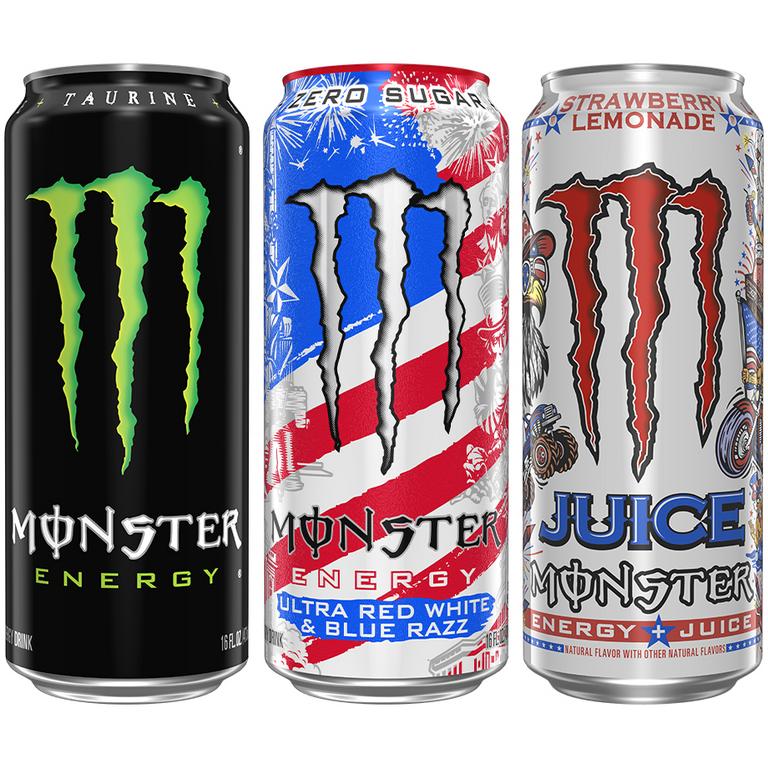 When you buy THREE (3) Monster Energy or Reign Total Body Fuel 16/15.5oz cans/