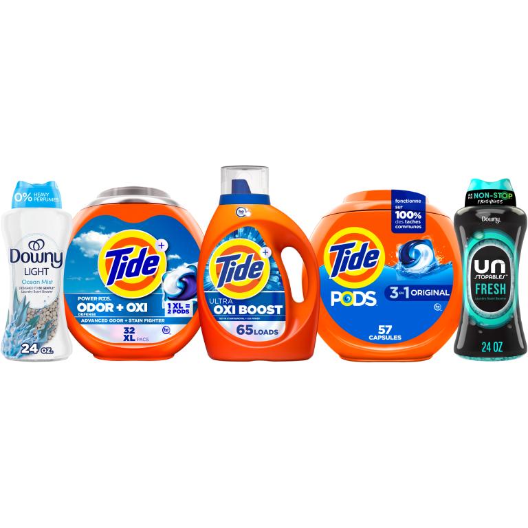 ONE Tide Pods 57 ct., Power Pods 32 ct., Liquid Laundry Detergent 65 Load/92 oz., or Downy Beads 24oz. Reg. $15.95/