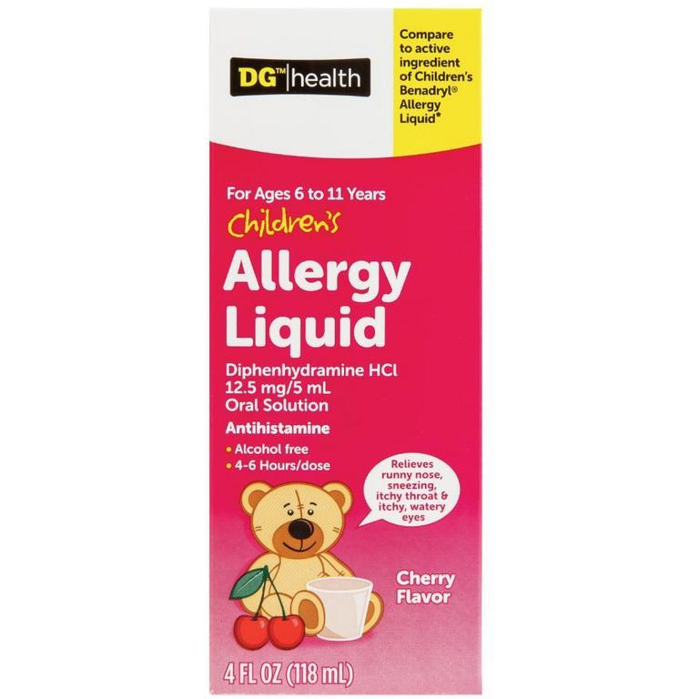 Save $1 on DG Health Children's Allergy Relief Liquid Cherry 4oz or 8oz/