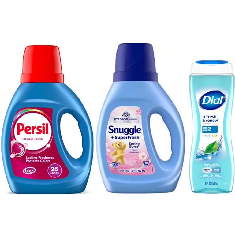 any all® Snuggle® Purex® Persil® Soft Scrub® Dial® Products when you spend $15.00 or more/
