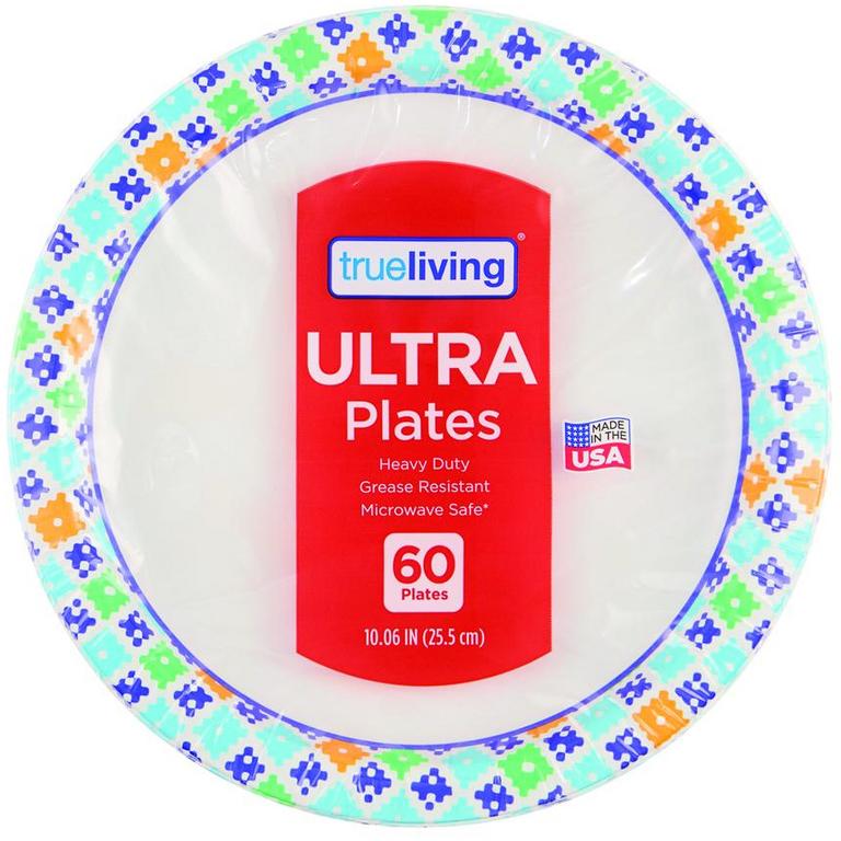 Save $0.25 on True Living Paper Plates 8.5in/130ct or 10in/84ct or Ultra 10in/60ct/