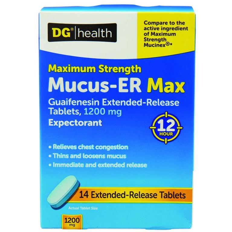 Save $2 on DG Health Mucus Relief 600-1200mg 14-20ct/