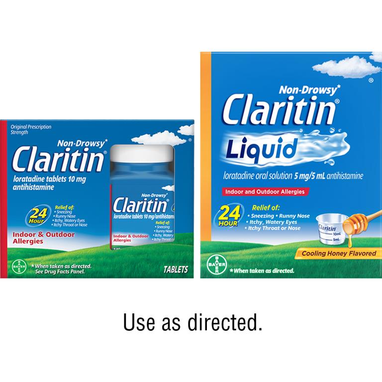 on any ONE (1) Non-Drowsy Claritin® Allergy 20ct or larger or Claritin® Cooling Honey Flavored Liquid 8oz (excludes Children's Claritin® and Claritin-D®)/